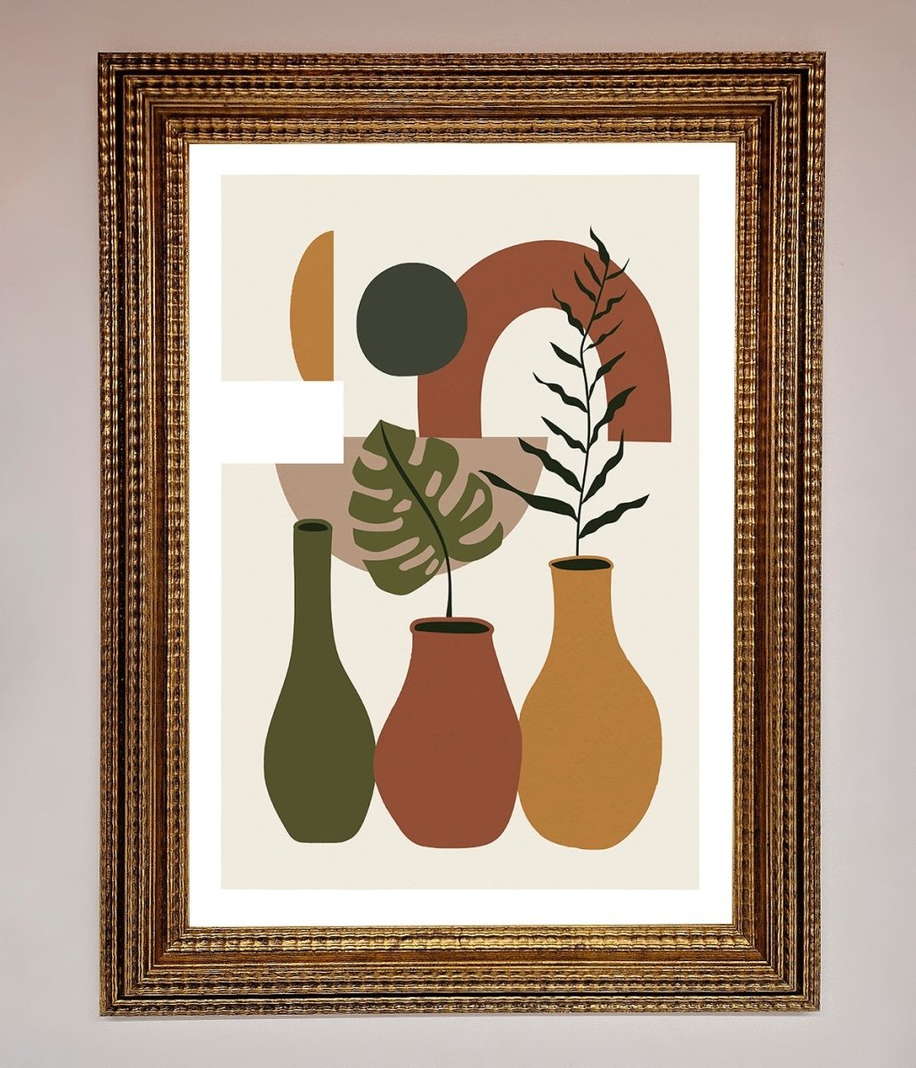 Bohemian Modern Vases And Plant Framed Poster - Zestio