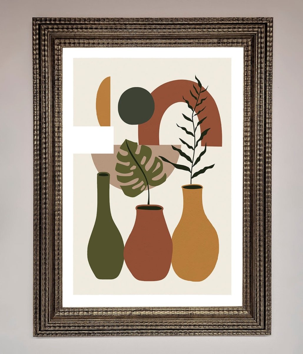 Bohemian Modern Vases And Plant Framed Poster - Zestio