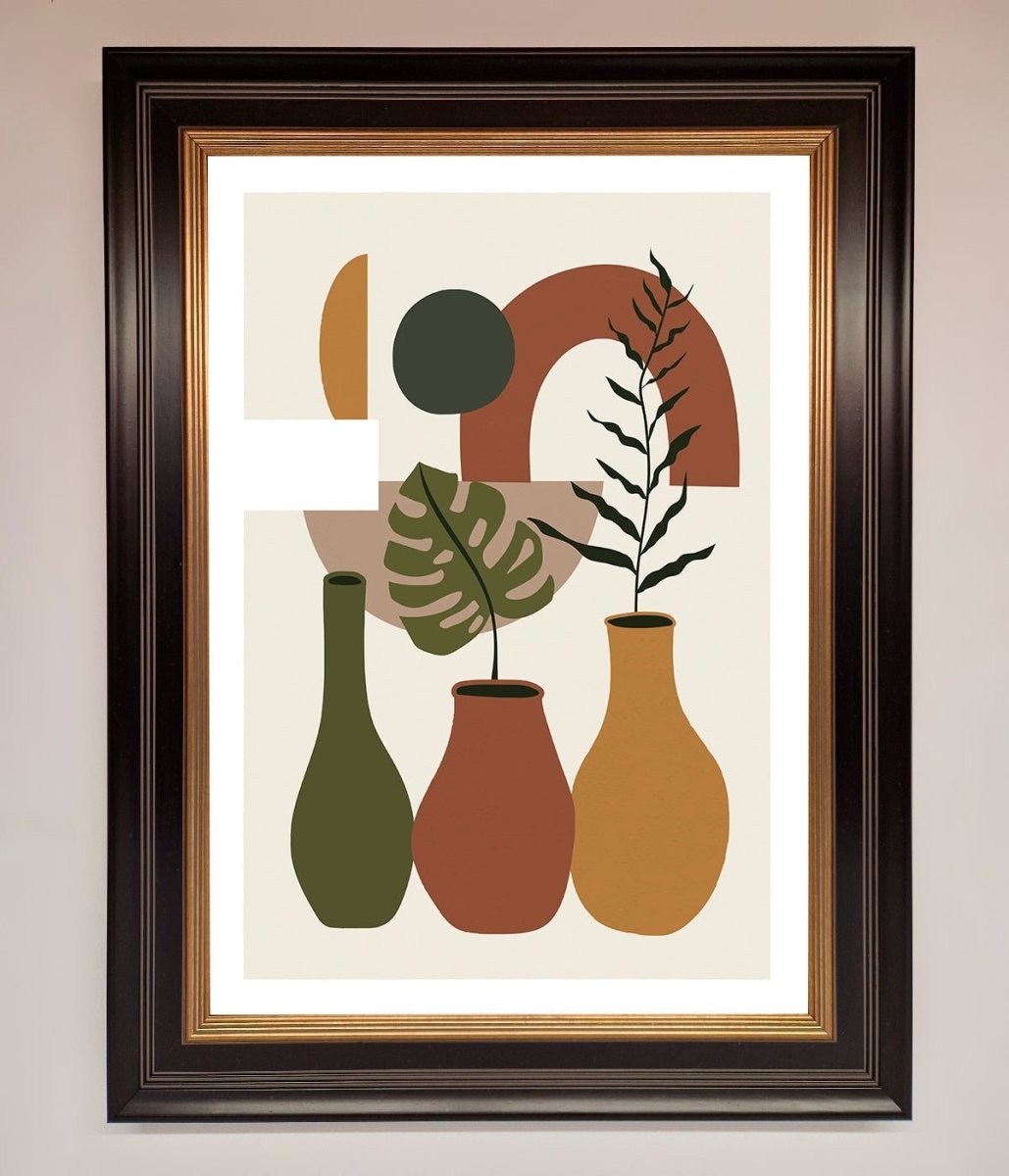Bohemian Modern Vases And Plant Framed Poster - Zestio