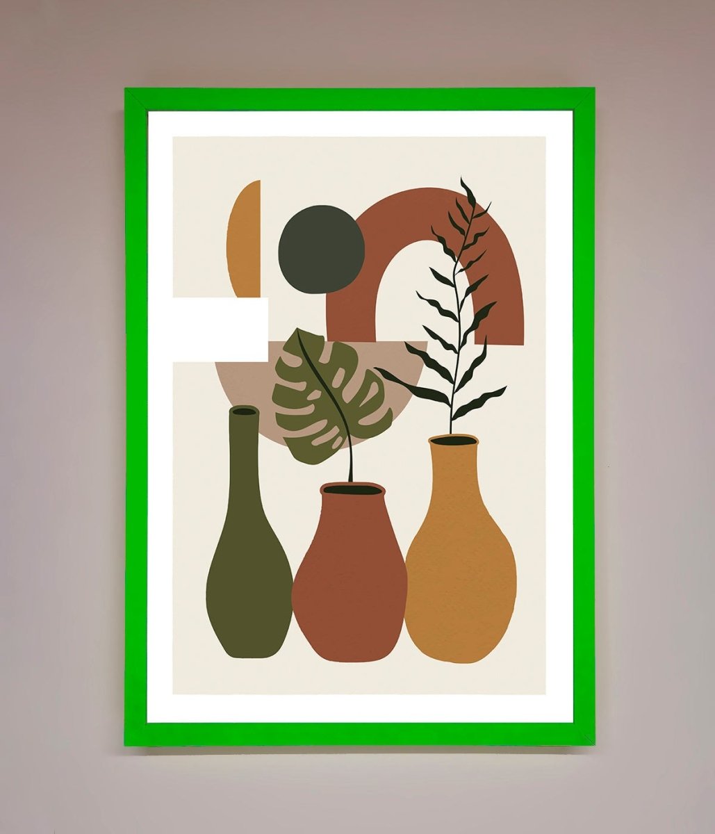 Bohemian Modern Vases And Plant Framed Poster - Zestio