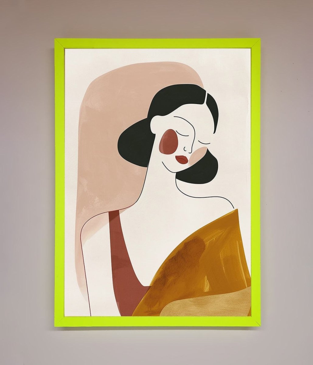 Browns Line Drawing Woman Framed Print - Zestio