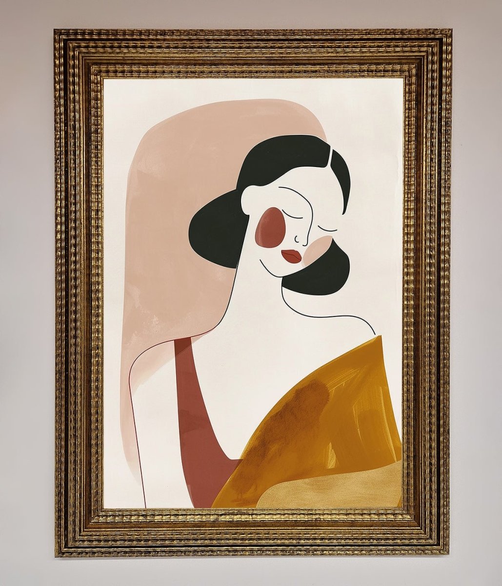 Browns Line Drawing Woman Framed Print - Zestio