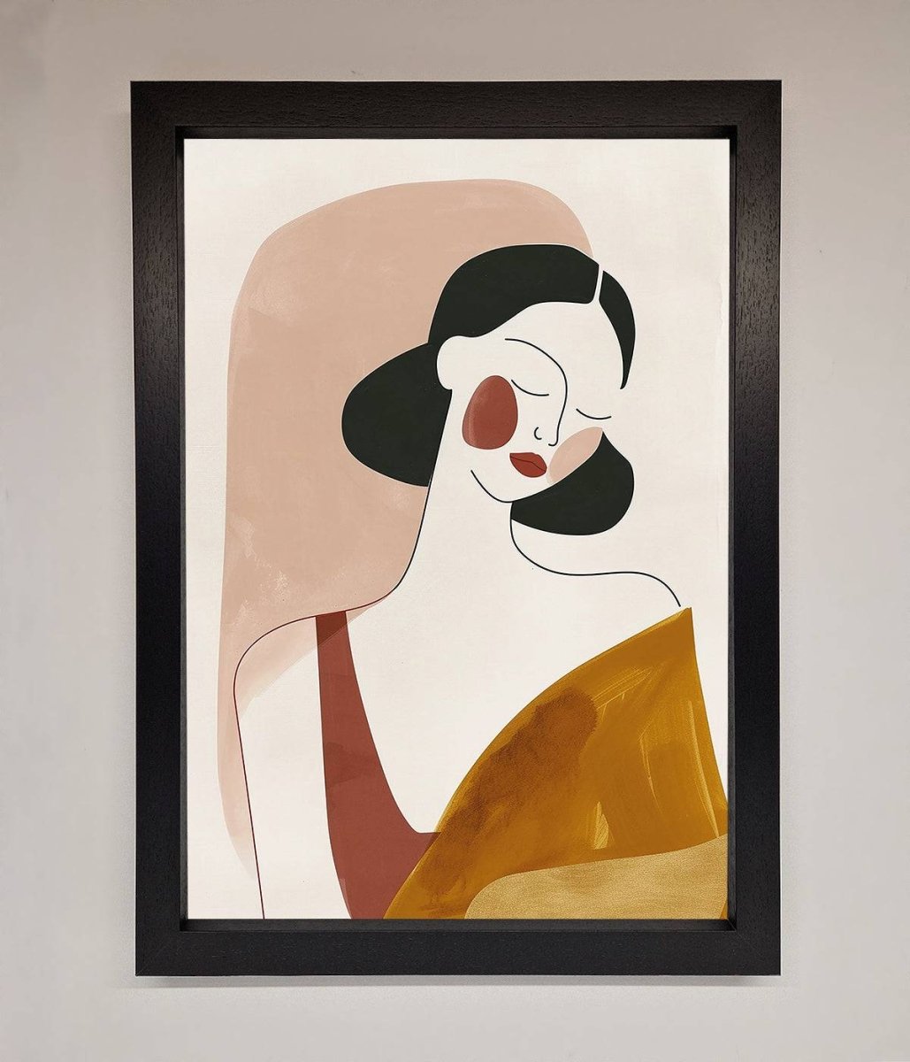 Browns Line Drawing Woman Framed Print - Zestio