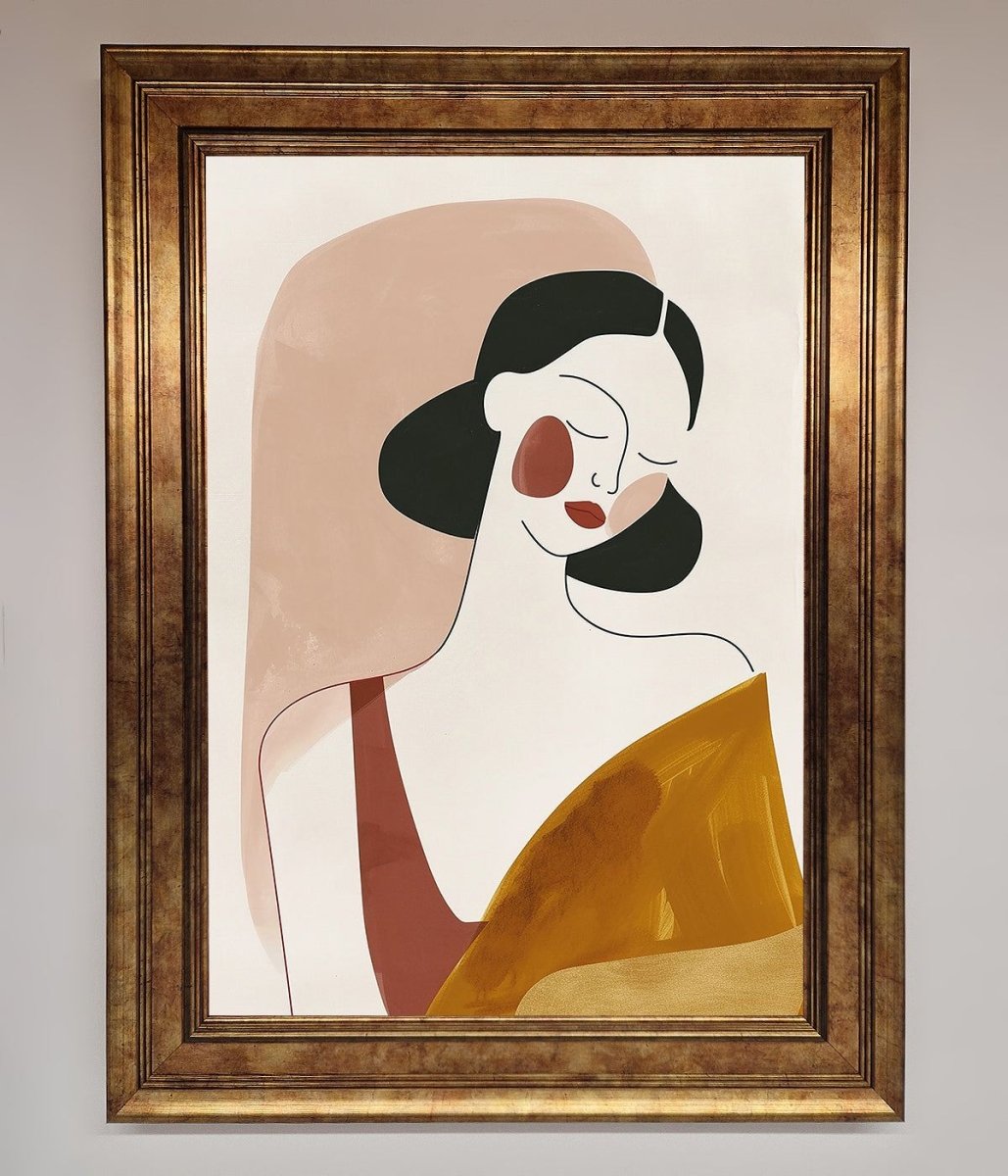 Browns Line Drawing Woman Framed Print - Zestio