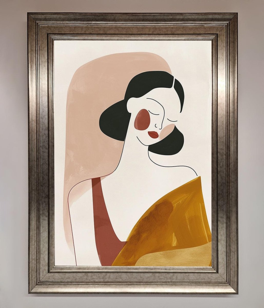 Browns Line Drawing Woman Framed Print - Zestio