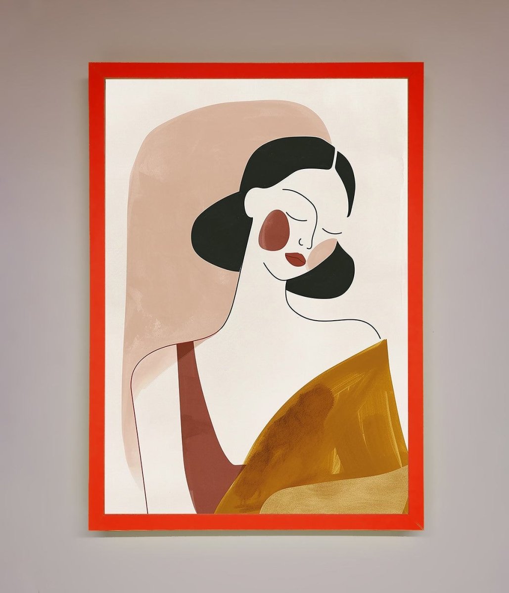 Browns Line Drawing Woman Framed Print - Zestio