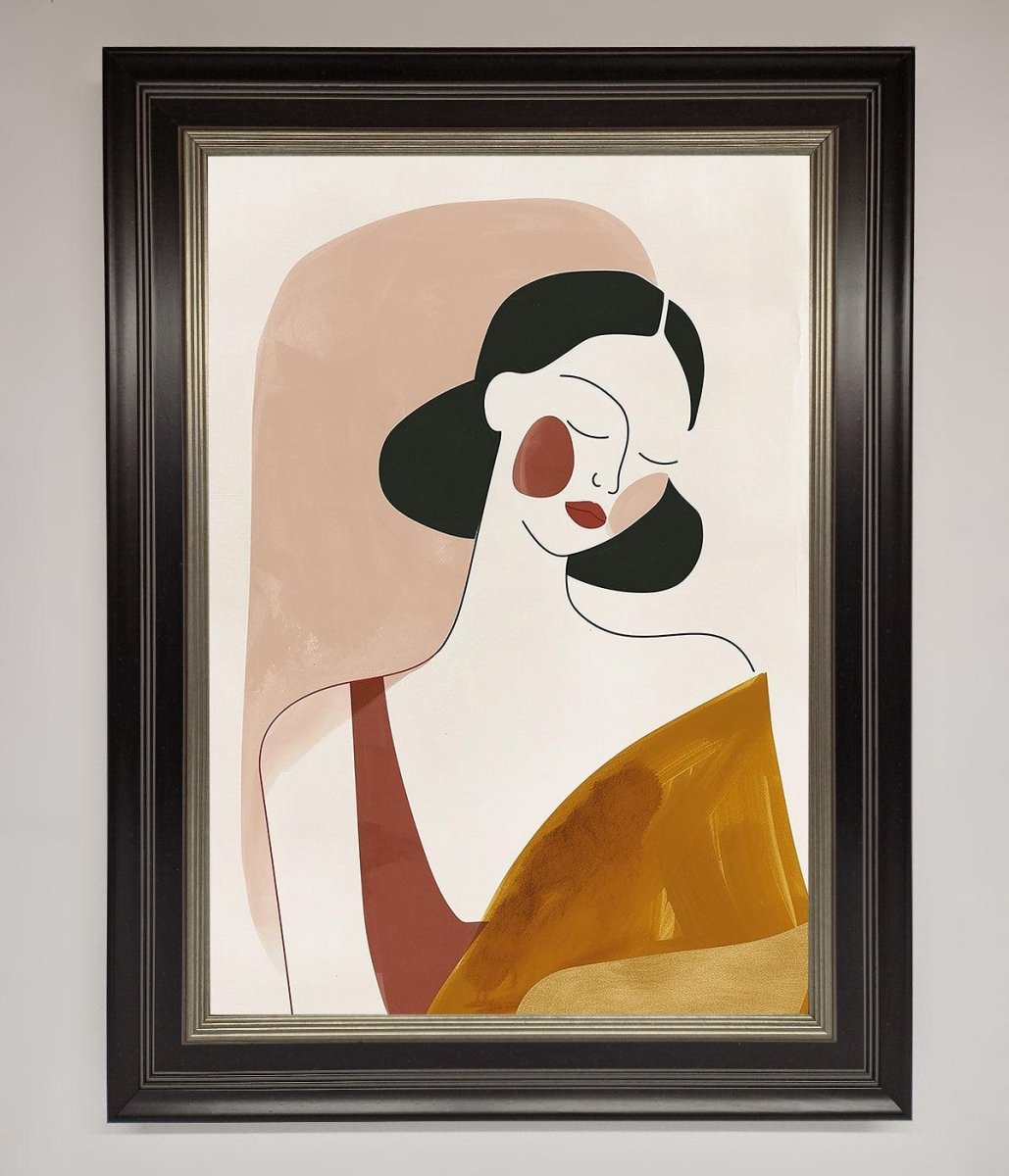 Browns Line Drawing Woman Framed Print - Zestio