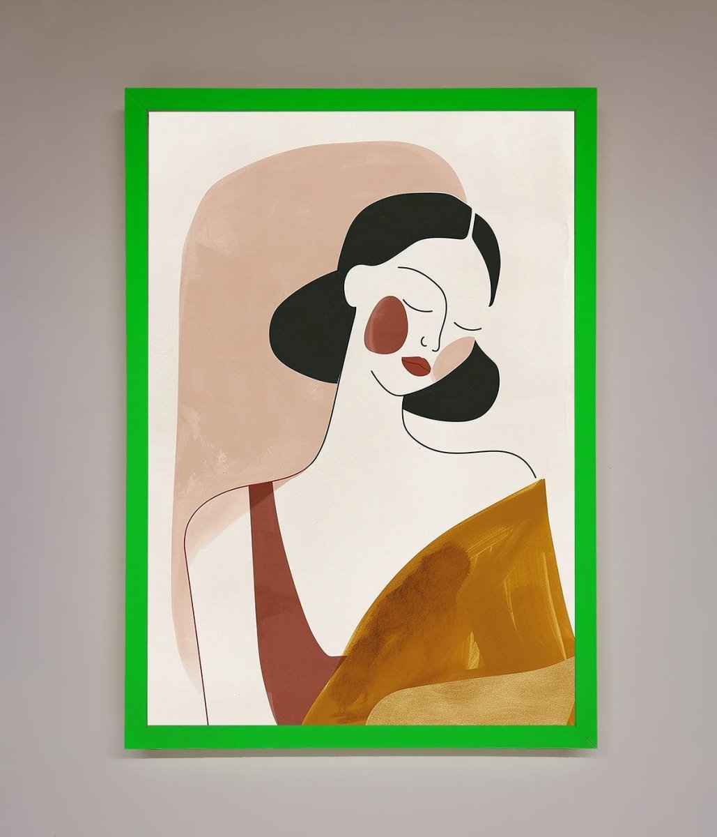 Browns Line Drawing Woman Framed Print - Zestio