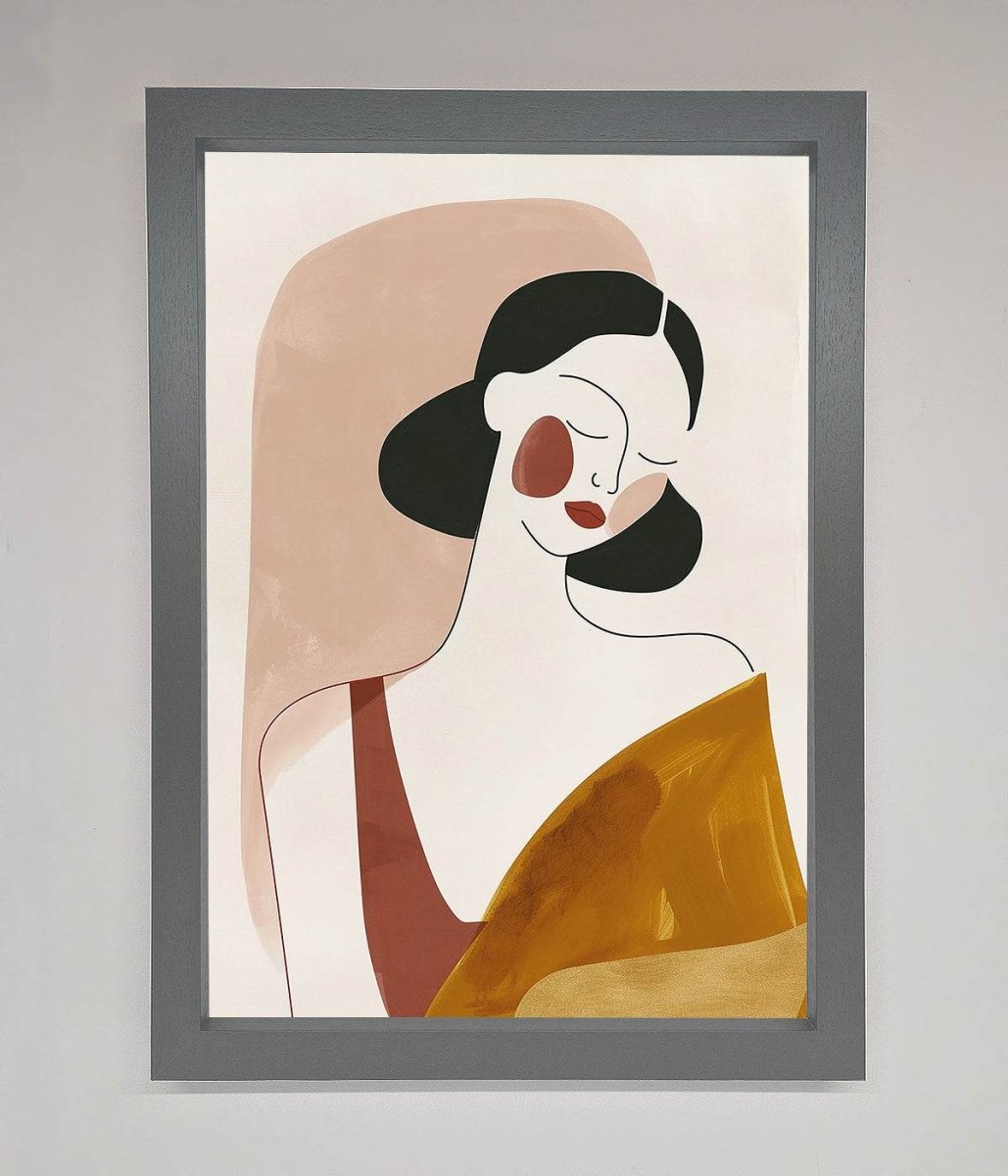 Browns Line Drawing Woman Framed Print - Zestio