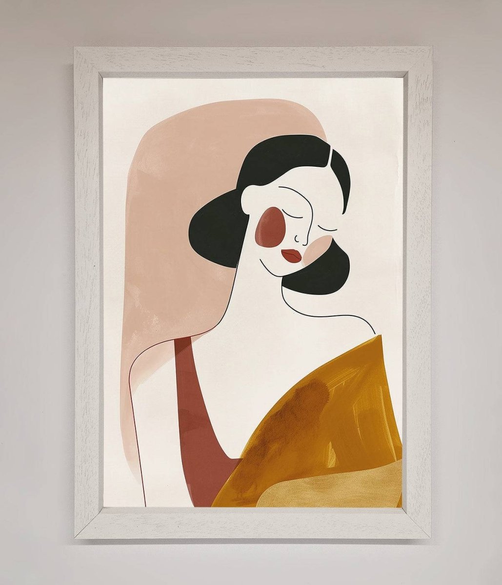 Browns Line Drawing Woman Framed Print - Zestio