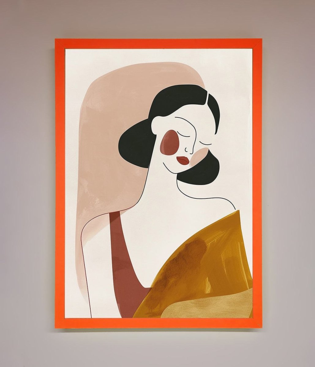 Browns Line Drawing Woman Framed Print - Zestio