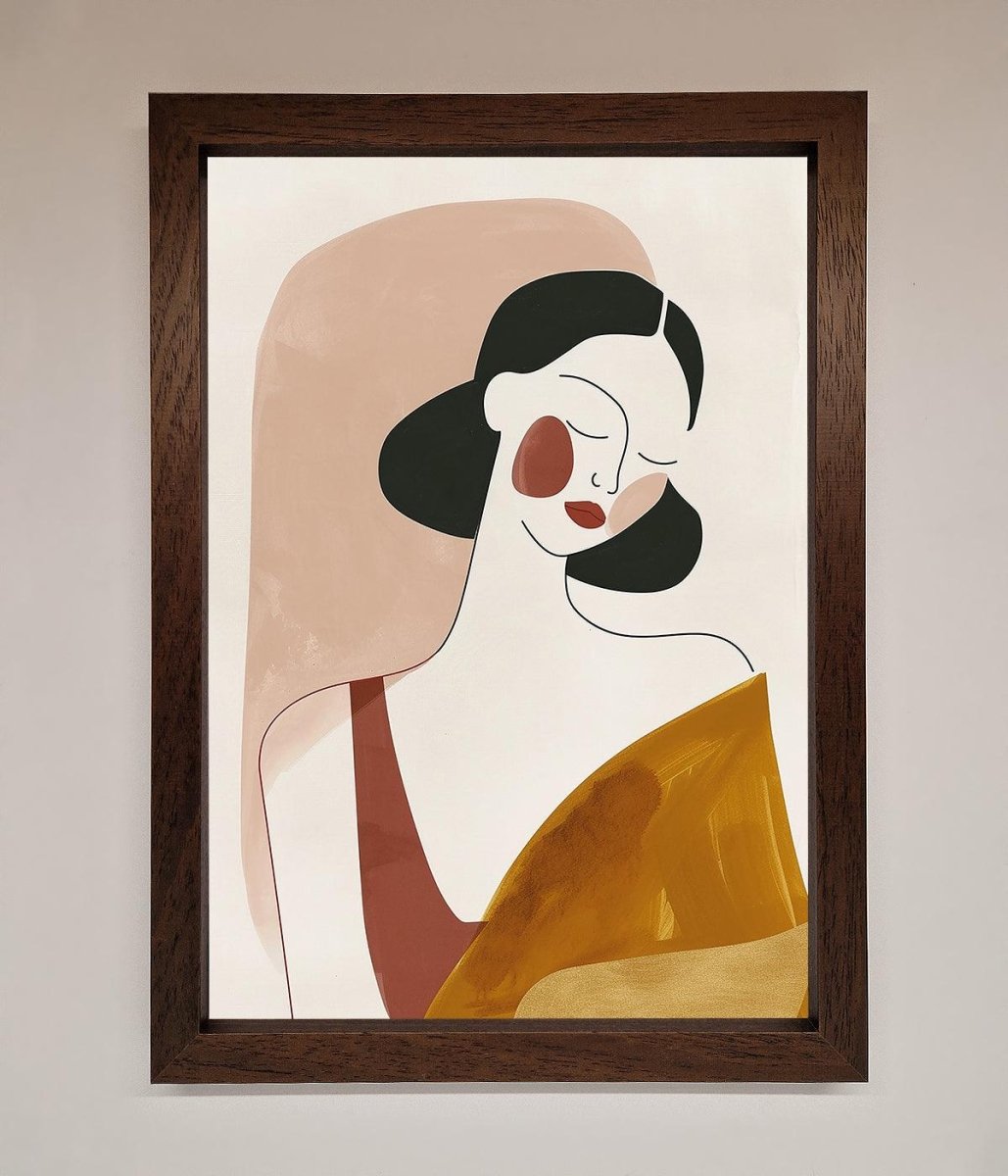 Browns Line Drawing Woman Framed Print - Zestio