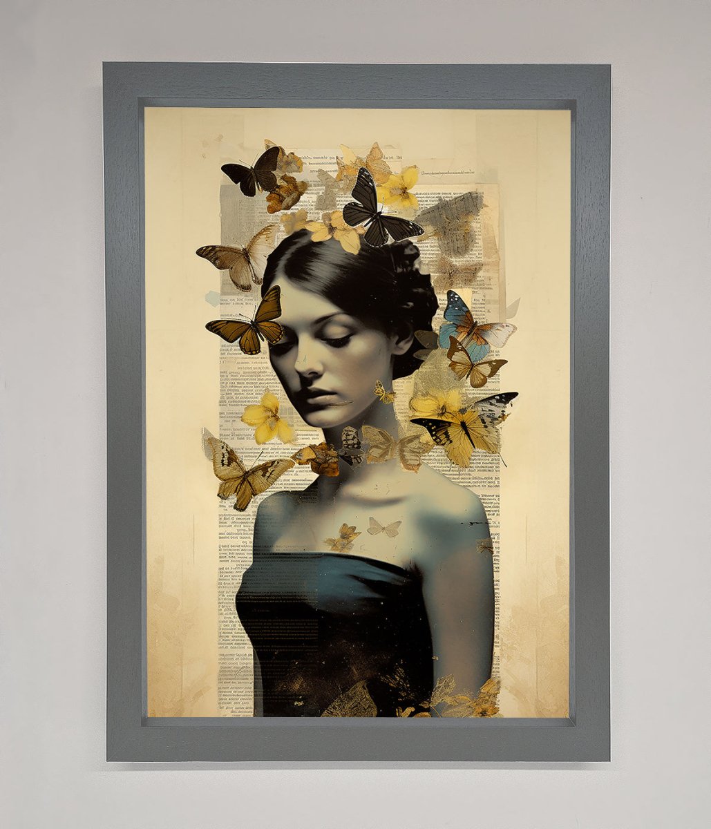 Butterfly Book Woman Framed Poster - Zestio