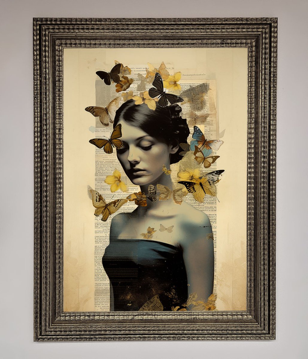 Butterfly Book Woman Framed Poster - Zestio