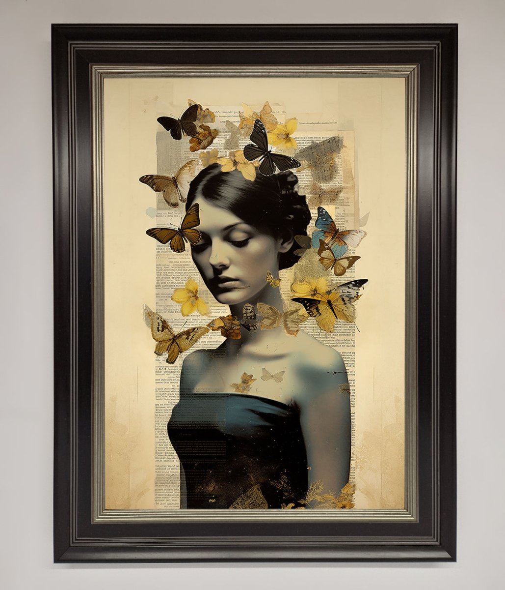 Butterfly Book Woman Framed Poster - Zestio