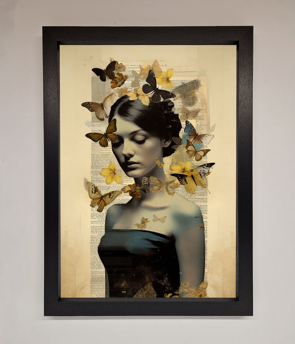 Butterfly Book Woman Framed Poster - Zestio