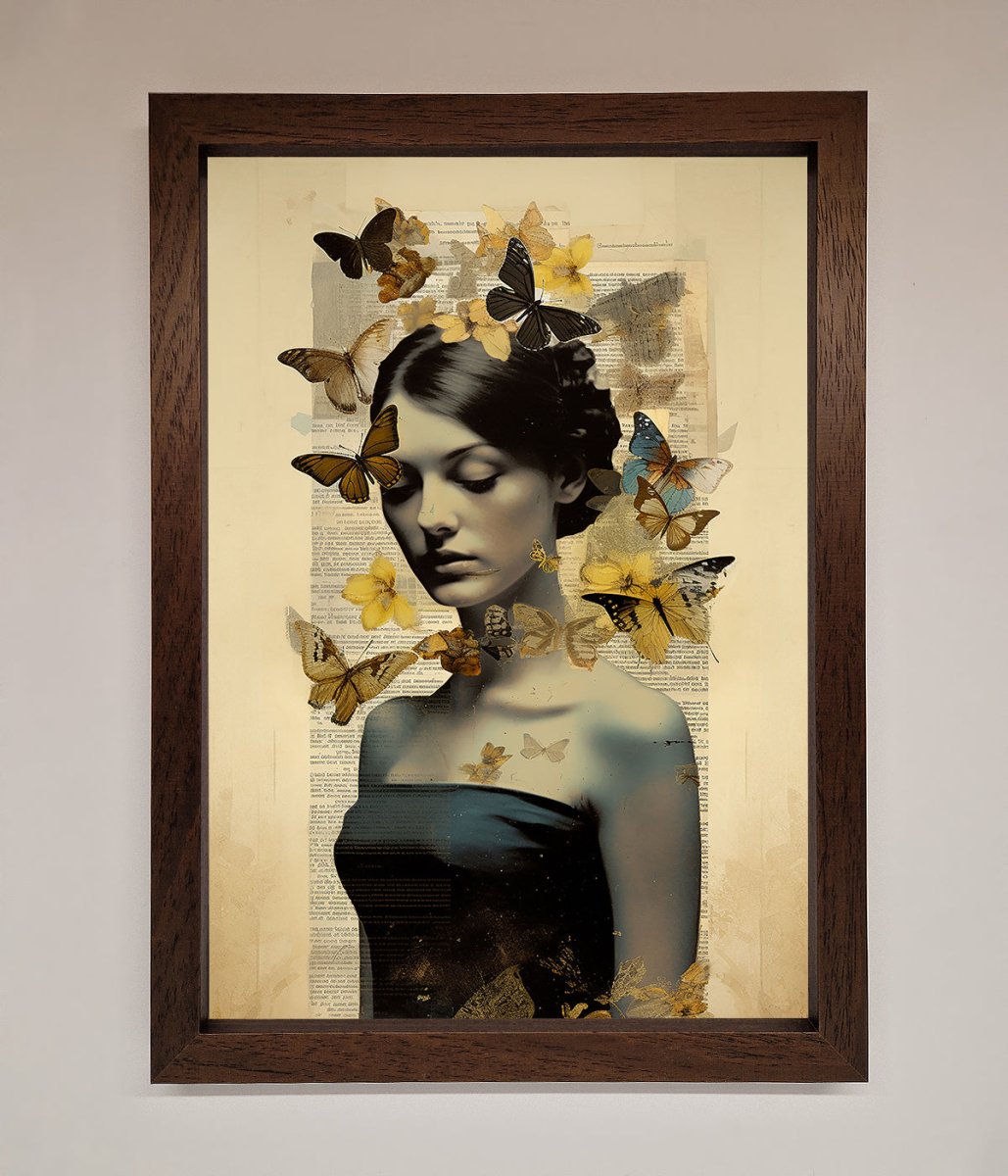 Butterfly Book Woman Framed Poster - Zestio