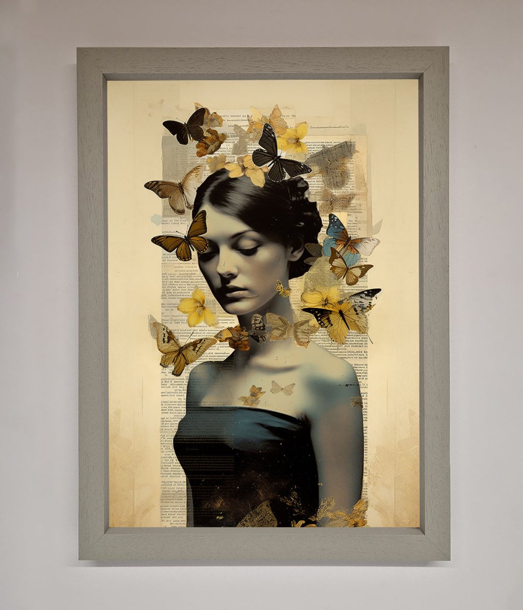 Butterfly Book Woman Framed Poster - Zestio