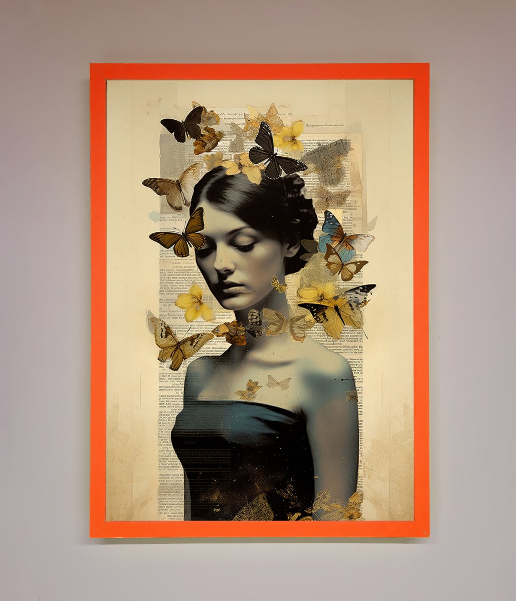 Butterfly Book Woman Framed Poster - Zestio