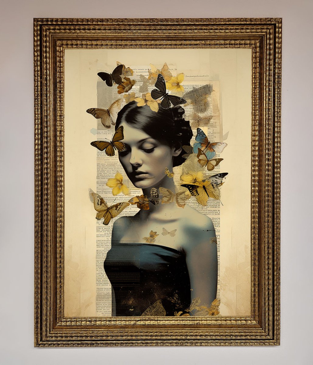 Butterfly Book Woman Framed Poster - Zestio