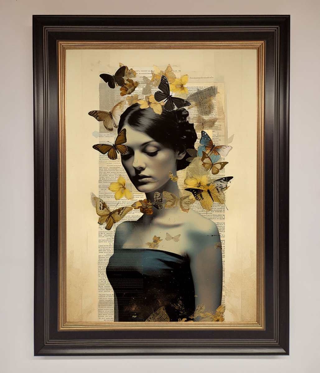 Butterfly Book Woman Framed Poster - Zestio