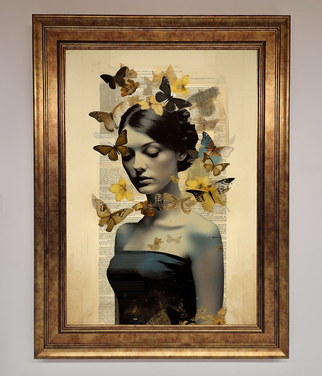 Butterfly Book Woman Framed Poster - Zestio