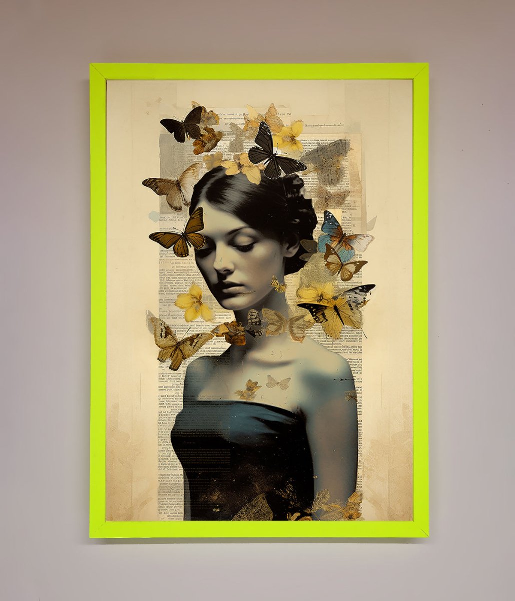 Butterfly Book Woman Framed Poster - Zestio
