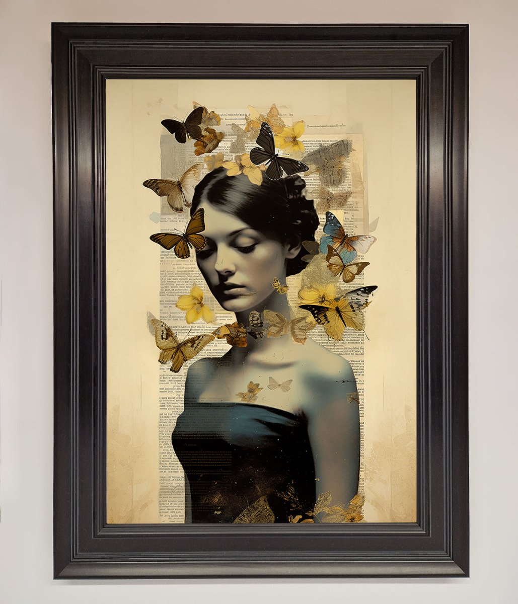 Butterfly Book Woman Framed Poster - Zestio