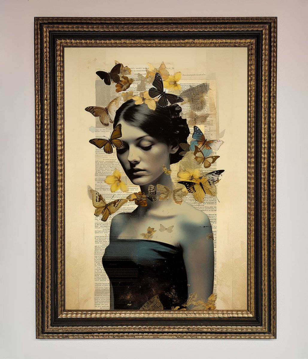 Butterfly Book Woman Framed Poster - Zestio