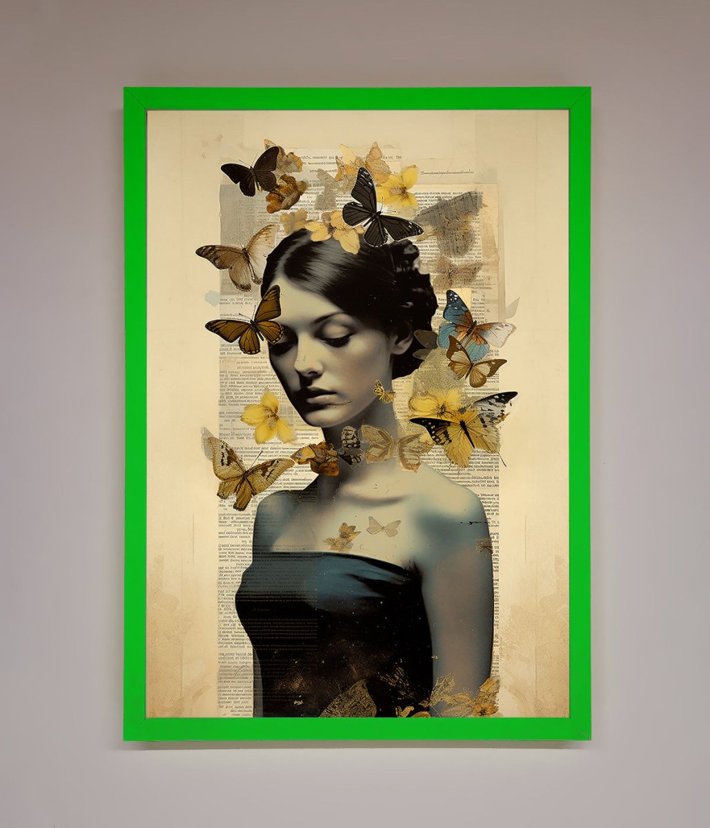 Butterfly Book Woman Framed Poster - Zestio