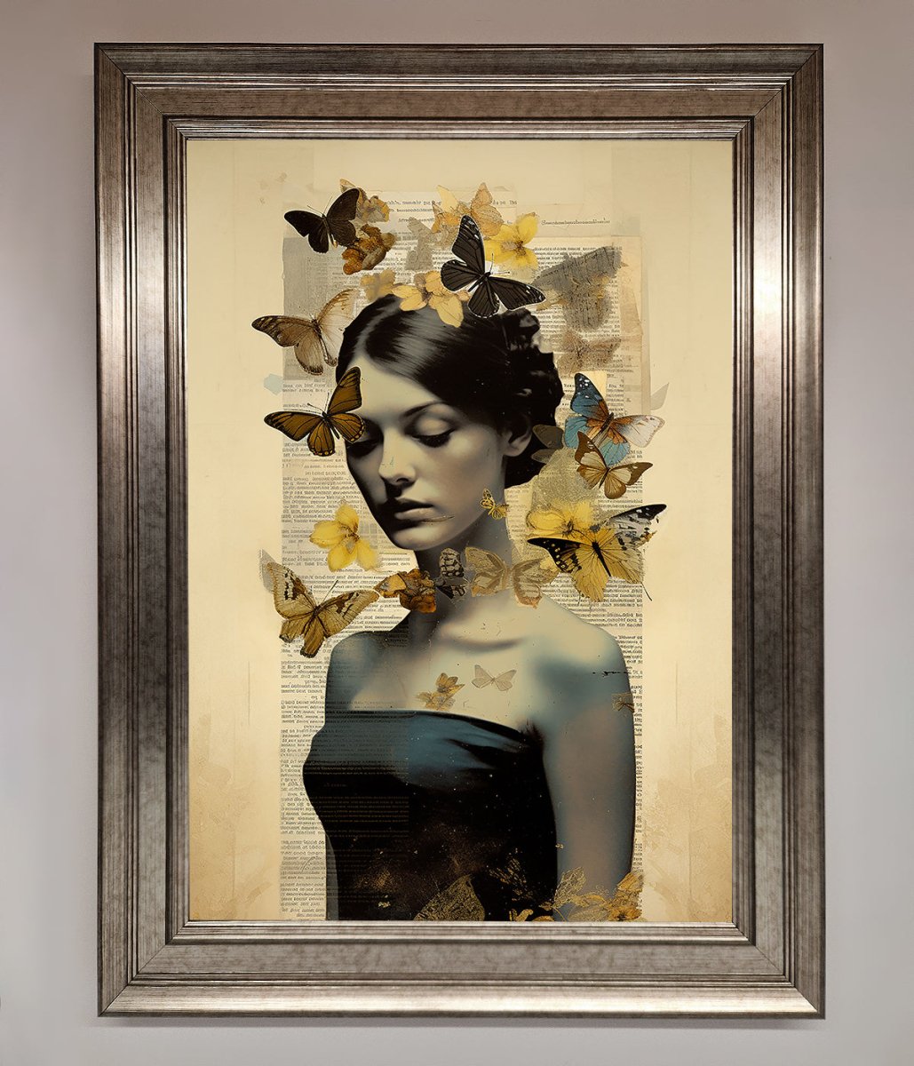 Butterfly Book Woman Framed Poster - Zestio