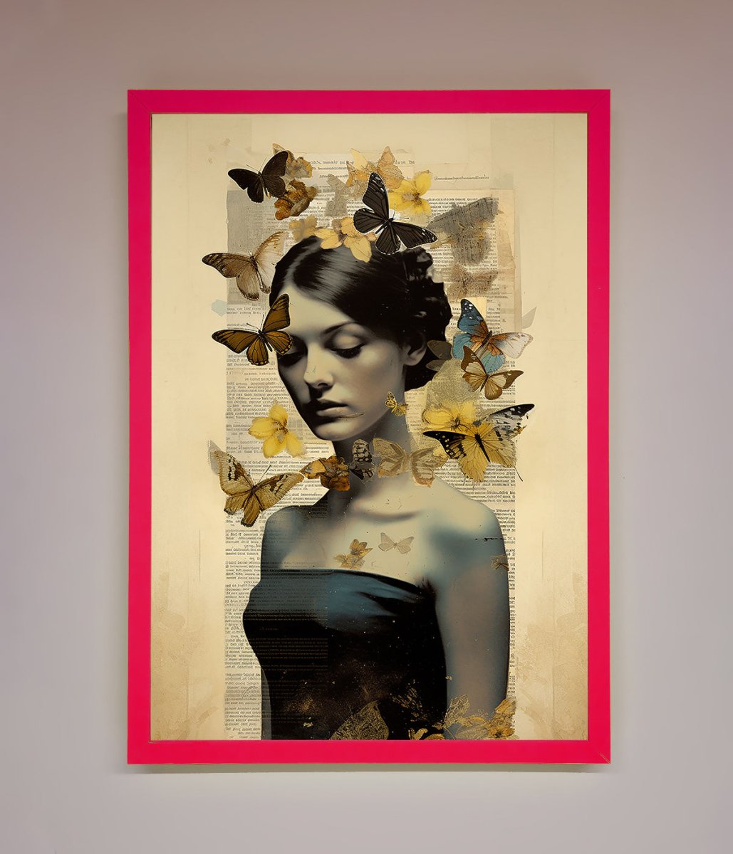 Butterfly Book Woman Framed Poster - Zestio