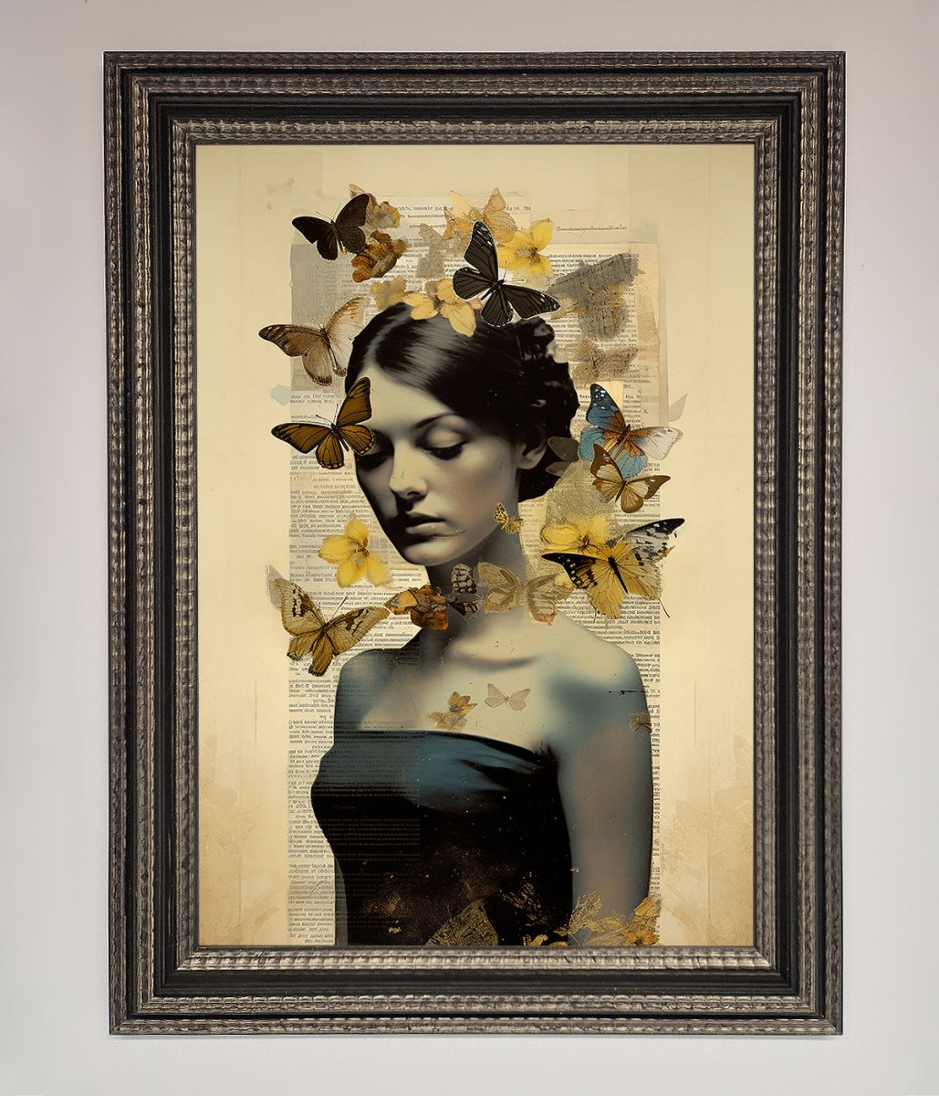 Butterfly Book Woman Framed Poster - Zestio