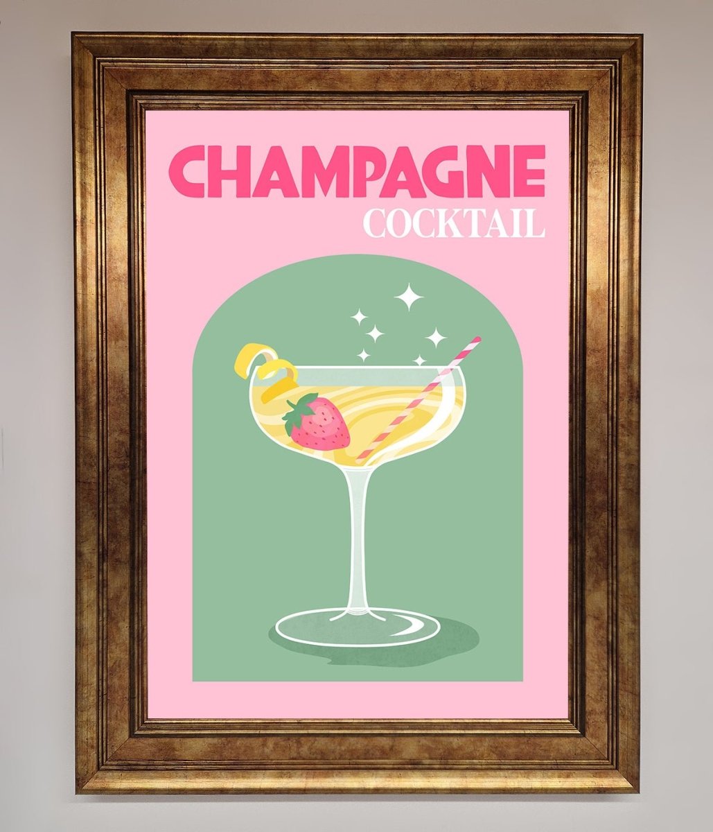 Champagne Cocktail Framed Poster - Zestio