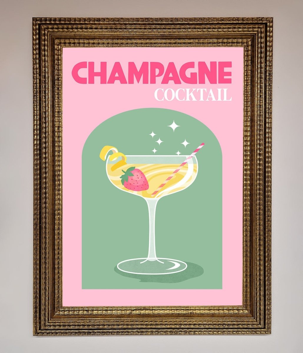 Champagne Cocktail Framed Poster - Zestio