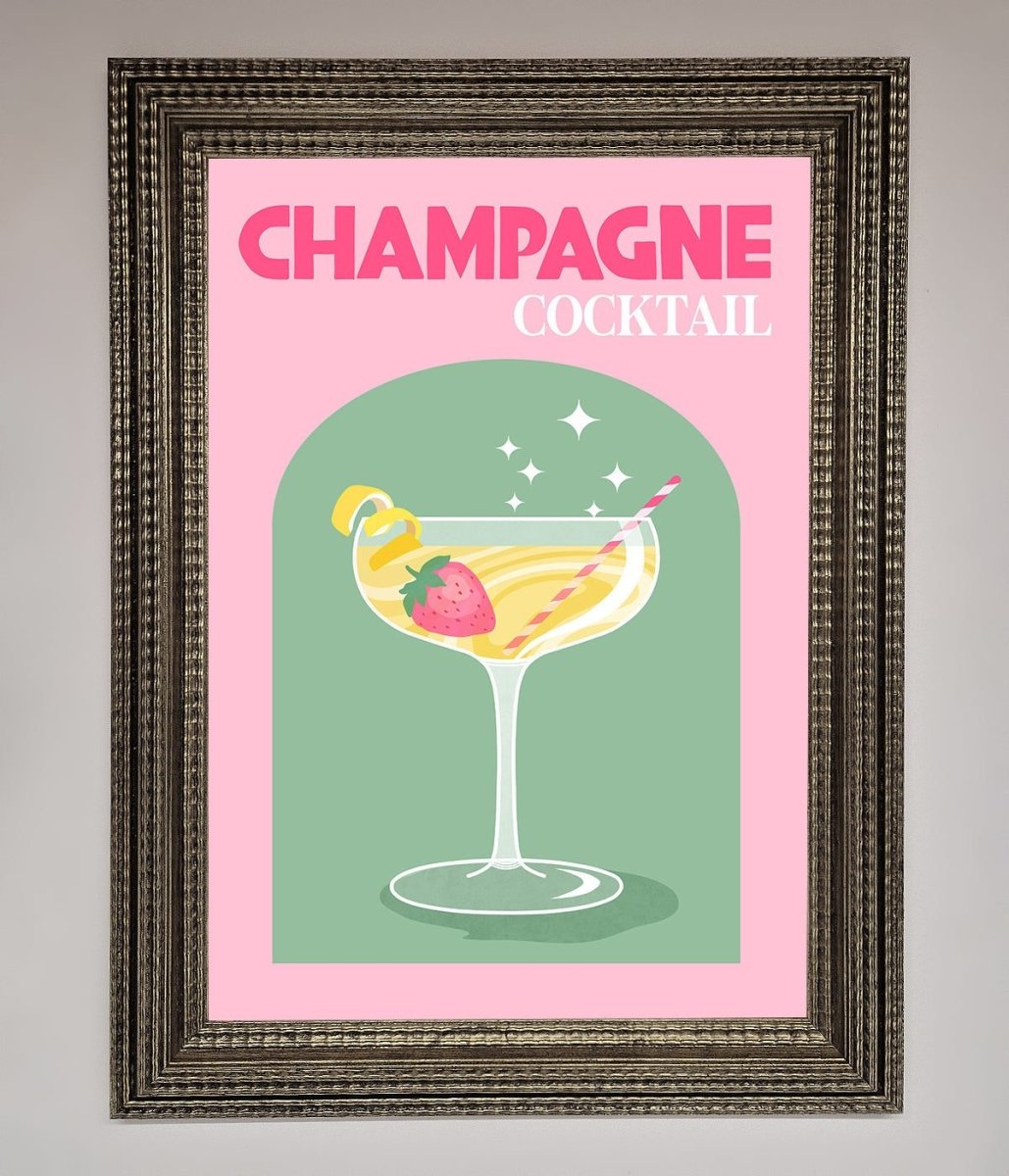 Champagne Cocktail Framed Poster - Zestio