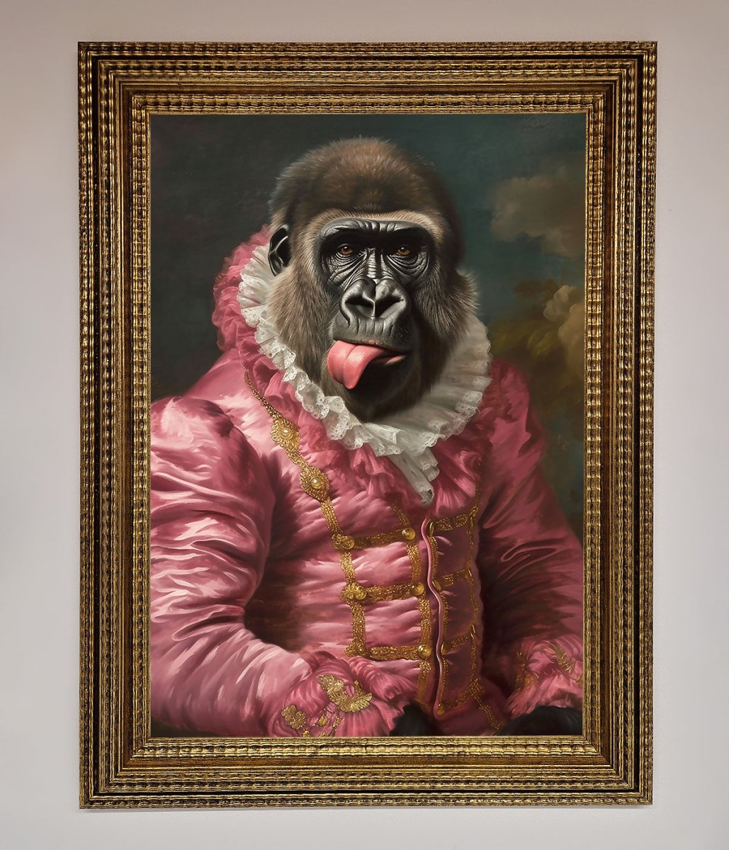 Cheeky Gorilla Framed Poster - Zestio