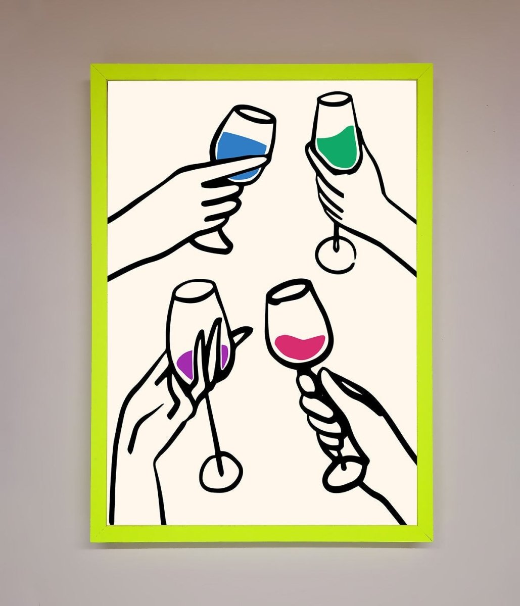 Cheers Wine Glasses Framed Wall Art - Zestio