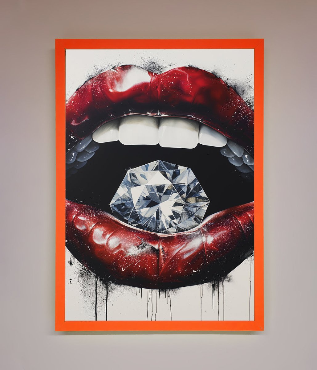 Diamond Lips Framed Poster - Zestio