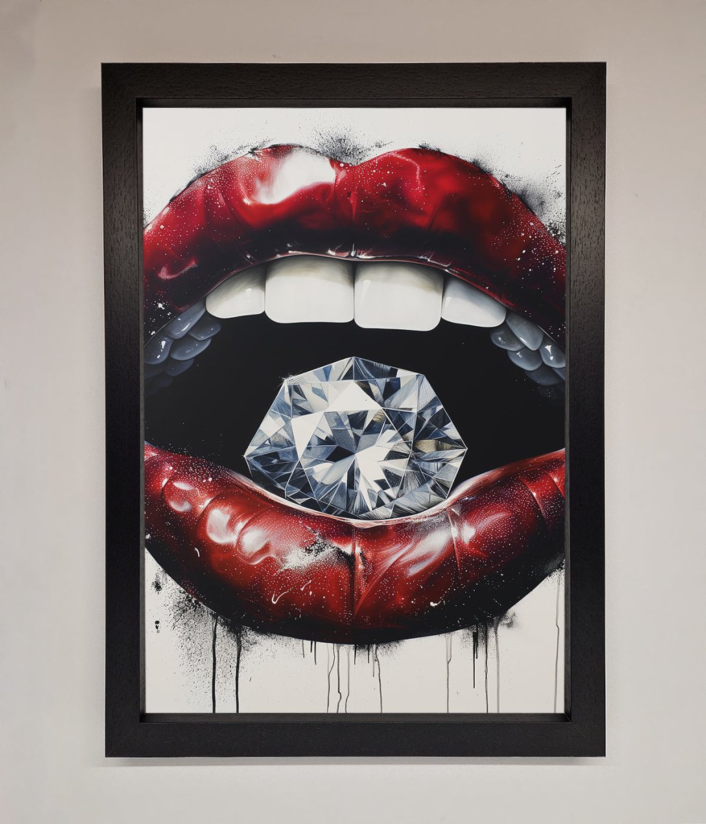 Diamond Lips Framed Poster - Zestio