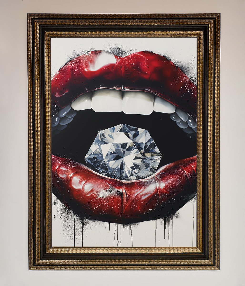Diamond Lips Framed Poster - Zestio