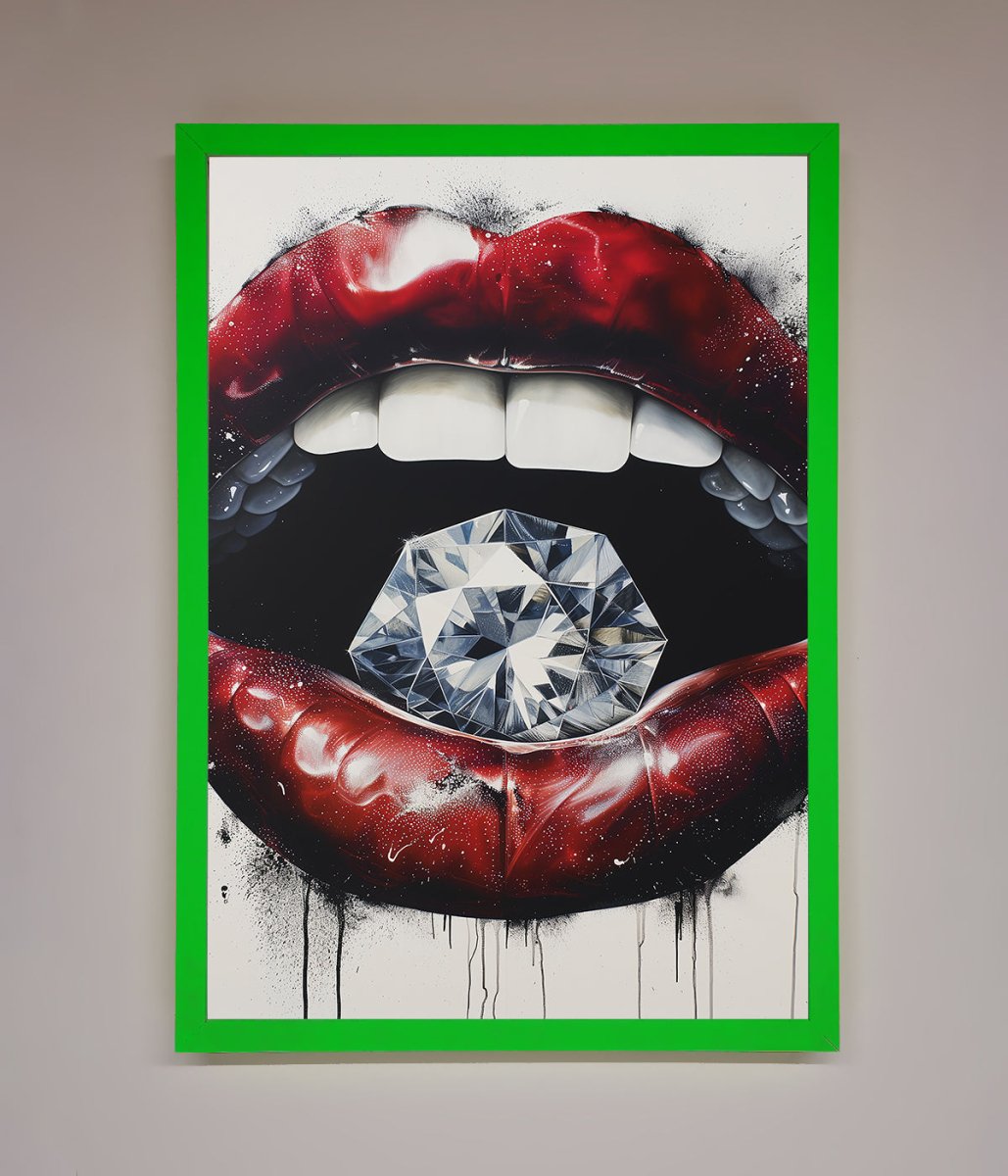 Diamond Lips Framed Poster - Zestio