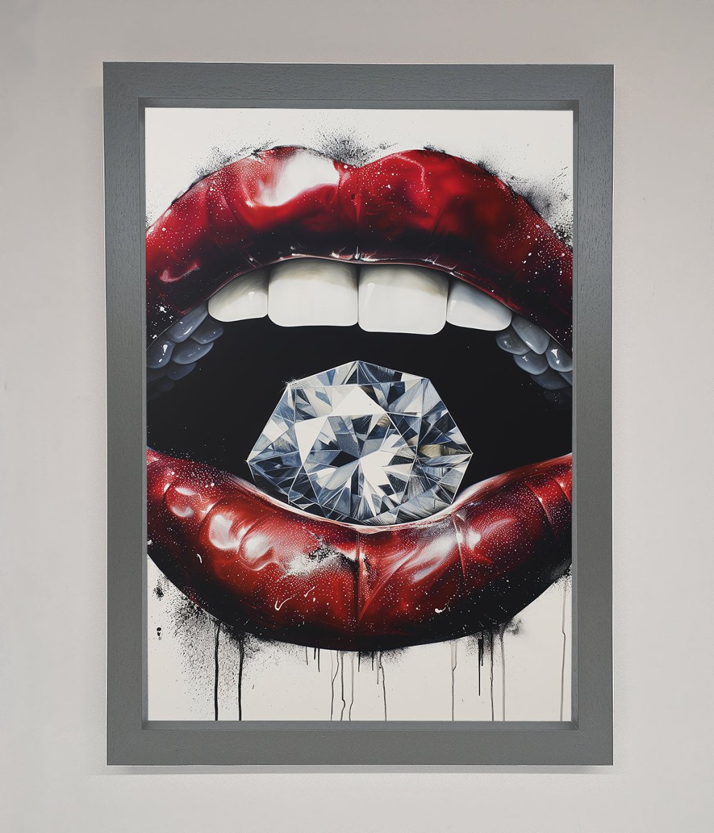 Diamond Lips Framed Poster - Zestio