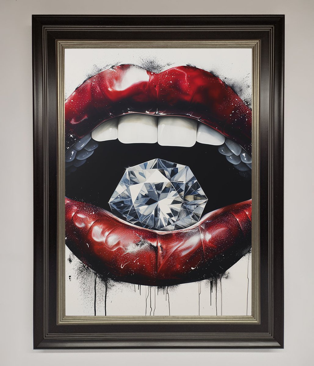 Diamond Lips Framed Poster - Zestio