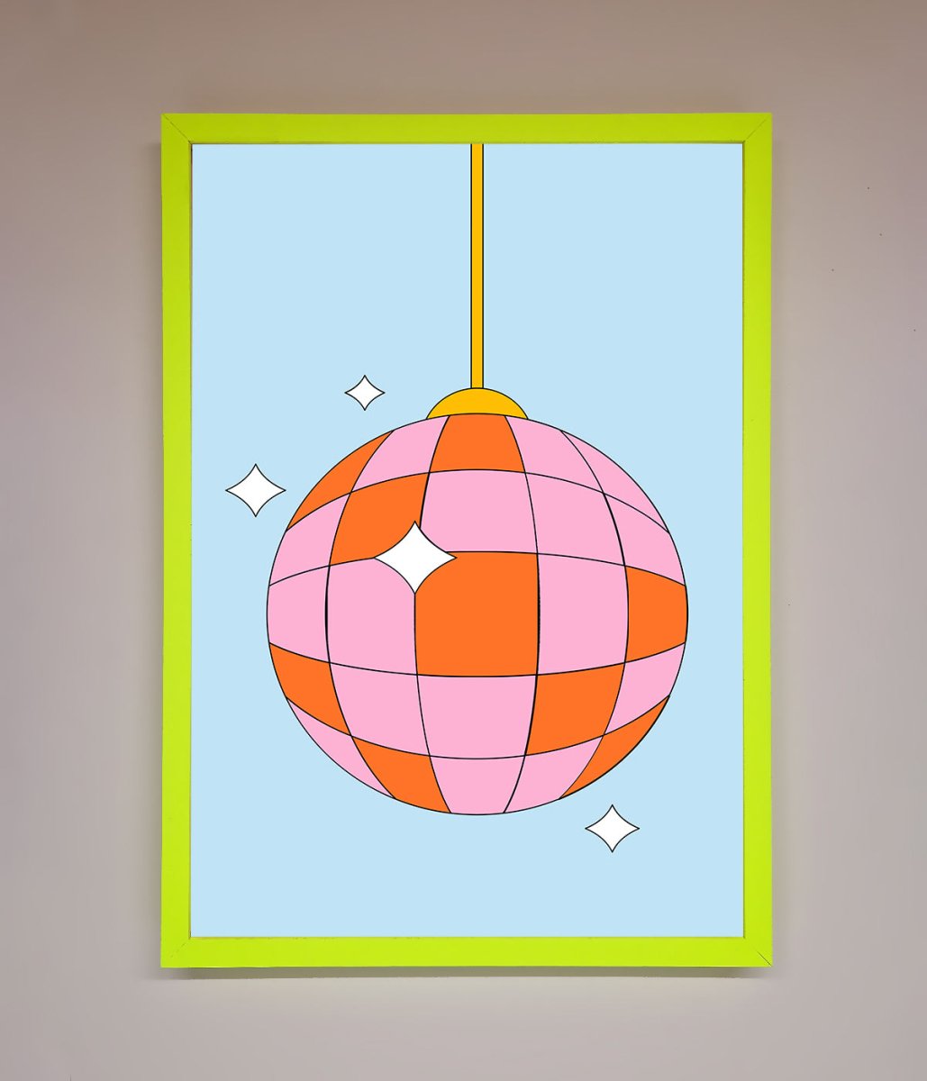 Disco Ball Pink Framed Poster - Zestio