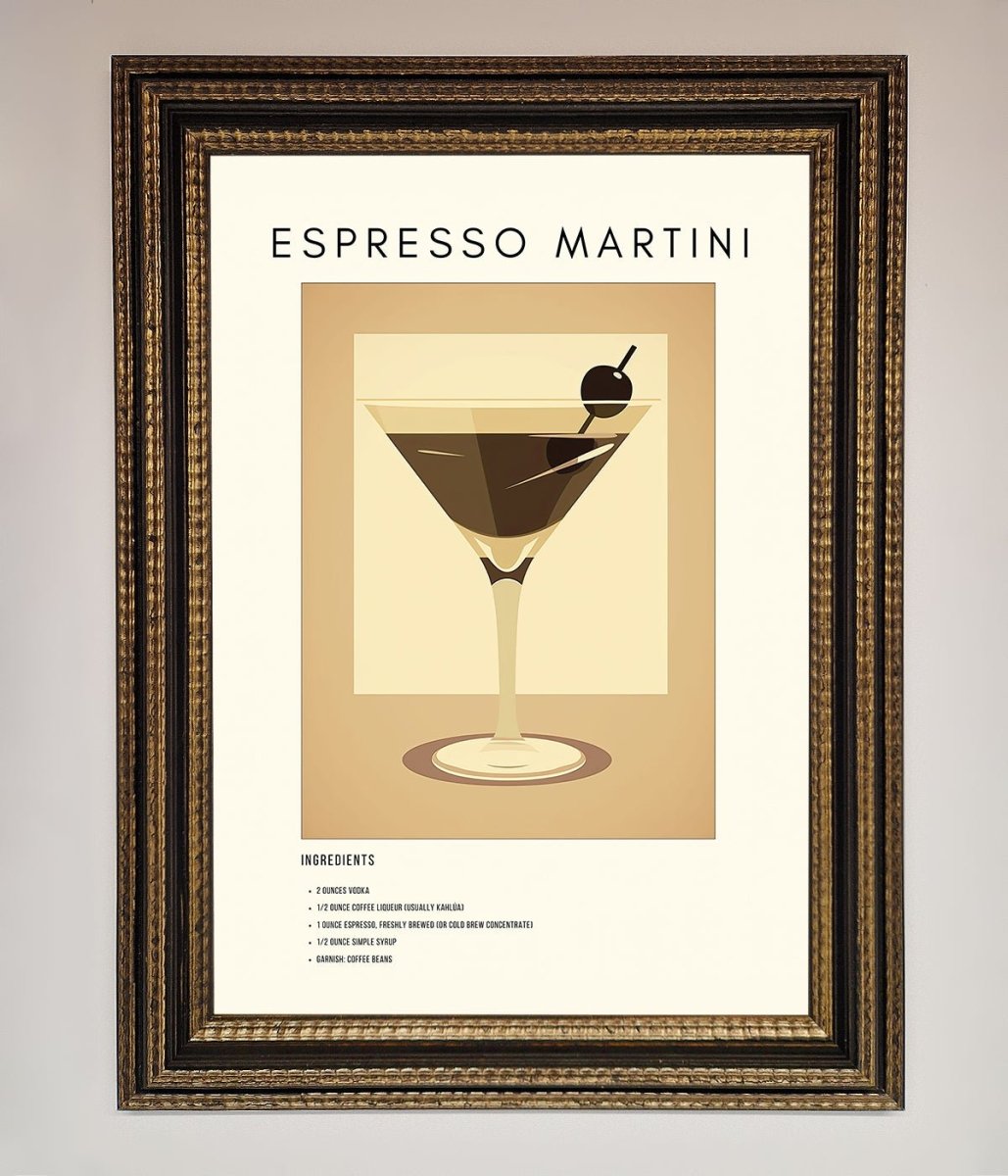 Espresso Martini Cocktail Framed Print - Zestio