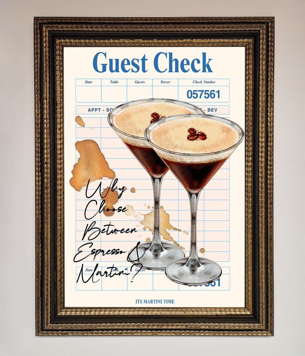 Espresso Martini Framed Wall Art - Zestio