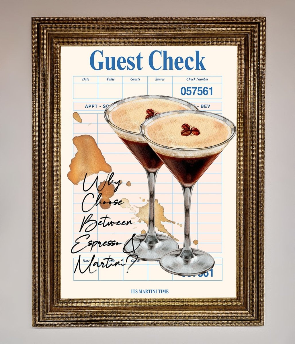 Espresso Martini Framed Wall Art - Zestio