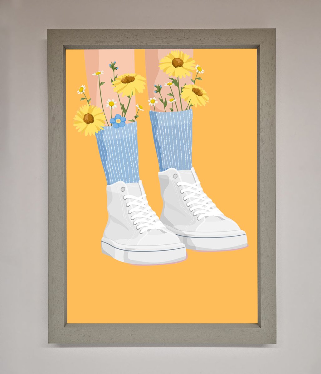 Flowers In Socks Framed Poster - Zestio