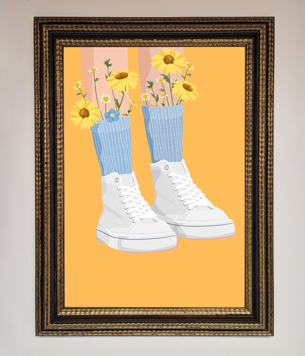 Flowers In Socks Framed Poster - Zestio